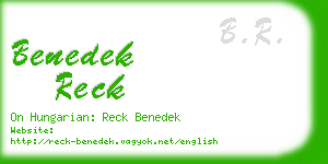 benedek reck business card